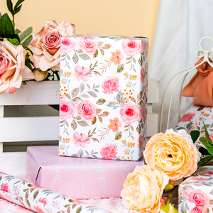 Floral <b>Pattern</b> Gift Wrapping <b>Paper</b> Double-Sided Art <b>Paper</b> for Birthday Packaging Eco-Friendly Offset Printing 100GSM Roll - Product Image 1