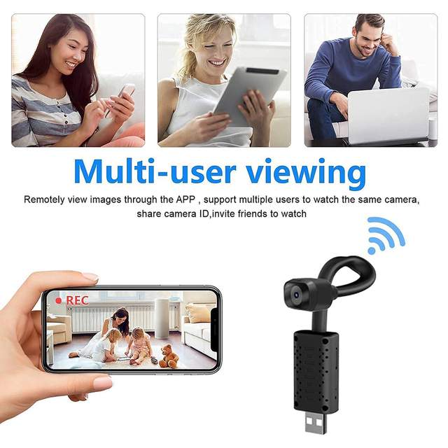 USB Mini WiFi Wireless Camera Mini Security Camera 3MP Accurate Color Reproduction Supports Local and Cloud Storage for Home