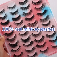 5/8/20 paires de faux cils en fibre PBT coréenne 3D naturelle de 25 mm, faits à la main, bande en coton noir, extension de cils, marque Heartgirl, vente en gros
