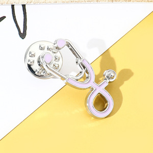 Özel yaka Pin tıbbi rozeti stetoskop Pin kişiselleştirilmiş emaye broş hemşire üniforması aksesuar hastane doktor hediye - Product Image 3