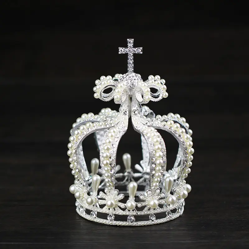 कस्टम दुल्हन रानी हीरा भोज क्राउन स्फटिक क्रिस्टल मोती मनके सौंदर्य तमाशा मुकुट और tiaras
