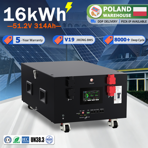 แบตเตอรี่ Lifepo4 แบบเรียงซ้อนได้ 51.2V 314Ah จากคลังสินค้า EU พร้อมแผ่นทำความร้อน JK V19 BMS สำหรับใช้ในบ้านแบบออฟกริด รองรับการใช้งาน 8000 รอบ - Product Image 1