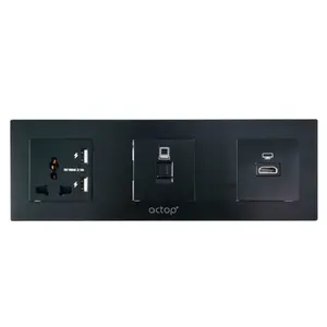 Interruptor de pared de Hotel de buena calidad, 1/2/3/4/6 entradas, toma Universal con USB Dual para carga