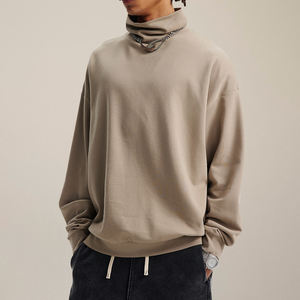 Camiseta de Manga Larga para Hombre, Cuello Alto, Ajuste Holgado, Estampado Personalizado con Logotipo, 305G, Algodón - Product Image 3