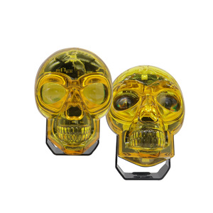 Skull Shaped Motorcycle <b>LED</b> <b>Headlight</b> 12000LM Yellow Lens Aluminum Alloy Retrofit Upgrade Light - Product Image 4