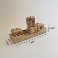 Personnalisable Faites Votre Propre Décoration de Bureau Festival Blocs Perpétuel Cube en Bois carré Petit Calendrier pour Décoration de Bureau