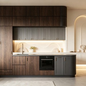 Gabinetes <span class=keywords><strong>de</strong></span> Cocina <span class=keywords><strong>de</strong></span> Madera Contrachapada, Diseño Simple <span class=keywords><strong>y</strong></span> Práctico, Alta Relación Calidad-Precio <span class=keywords><strong>y</strong></span> Durabilidad - Product Image 1