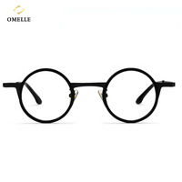 JM169 Diseño de moda Unisex Círculo Marcos ópticos Patwork Acetato y Marco de gafas de titanio