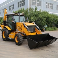Excavadora Retroexcavadora 3CX 4WD, Excavadora de Ruedas Todoterreno, Motor Yuchai, Bomba Dingfeng, Sistema de Control Hidráulico, Global