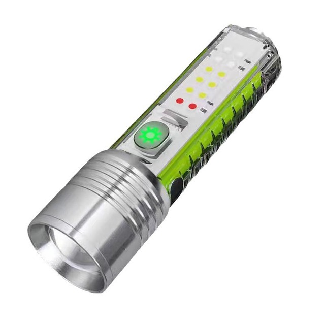 15W White Laser High Power Zoom Wholesale Multifunctional Aluminum Alloy Eight Levels of Dimming Strong Light Type-c Flashlight