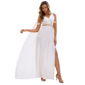 Costume de déesse grecque, robe blanche pour femmes, thème de la mythologie grecque antique, Athéna, déguisement d'Halloween - Product Image 4