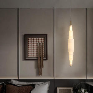 Suspension linéaire moderne de luxe <span class=keywords><strong>en</strong></span> marbre alabastre motif flocon de neige, hauteur réglable, CRI élevé, pour cuisine, salle à manger, bar - Product Image 2