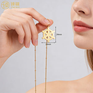 Collana con Pendente a Forma di Timone ZHENXI Design, Amuleto Portafortuna in Acciaio Inox Placcato Oro 18K, Catena Trendy per Uomo e Donna - Product Image 6