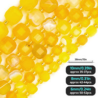 Perles cubiques à facettes en agate jaune veineuse Xulin, 6, 8, 10 mm, perles carrées à facettes naturelles, perles d'espacement en vrac, vente en gros