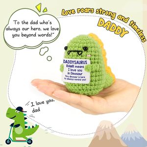 Cadeaux d'anniversaire de fête des pères pour <span class=keywords><strong>papa</strong></span> de fille fils Crochet fait à la main mignon petit <span class=keywords><strong>dinosaure</strong></span> cadeaux de fête des pères pour <span class=keywords><strong>papa</strong></span> - Product Image 6