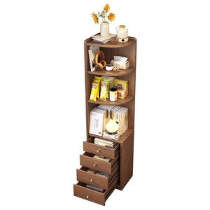 Corner Shelf <b>Storage</b> Cabinet Wood Living Room Bedroom Wall Shelves <b>With</b> <b>Drawers</b> Corner Unit - Product Image 4