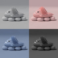Antidérapant 2024 Fuzzy Shark Animal Pantoufles Doux En Peluche Chaud Hiver Pantoufles Pour Femmes Hommes