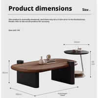 Table basse en bois massif, salon, appartement de petite taille, haute qualité, nouvelle table à thé ovale haut de gamme 2025