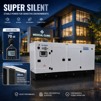 Grupo Electrógeno Diésel Silencioso Parkins de 15kVA, 20kVA, 30kVA, 50kVA, 60kVA LINGGE Trifásico con Motor Original del Reino Unido