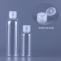 Bouteilles vides transparentes en PET pour lotion corporelle et huile capillaire avec bouchon à clapet, disponibles en 10ml, 15ml, 20ml, 25ml, 30ml, 50ml, 60ml, 100ml, 120ml