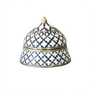 Handmade Bone Inlay Work Serving Hot Pot Designer Brass Insulated Casserole Food Warmer Serving Pot In Bulk - Product Image 1