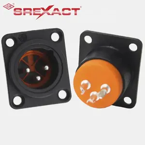 15A ขั้วต่อวิดีโอเสียงตัวผู้ XLR ทองเหลืองชุบเงิน3Pin ป้องกัน IP54แผงไนล่อนกันน้ำ - Product Image 2