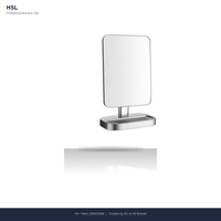Miroir de table LED avec variateur tactile, lumière à 3 couleurs et mémoire, double alimentation 3xAA ou 1000mAh, rechargeable Type-C, miroir HIPS