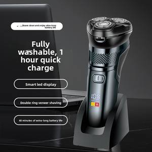 DOODA IPX7 Rasoir rotatif électrique à 3 têtes OEM Rasoir rotatif personnel à <span class=keywords><strong>lame</strong></span> flottante pour hommes avec station de charge - Product Image 3