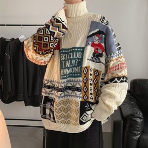 <span class=keywords><strong>Felpa</strong></span> da <span class=keywords><strong>Uomo</strong></span> in Maglia Stile College Americano Autunno Inverno, Spessa e Foderata in <span class=keywords><strong>Pile</strong></span>, Modello da Coppia, Larga e Versatile - Product Image 1