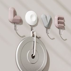 Love Letter Wall Hooks 4 Pack Adhesive No Drill Key Bag Organizer Minimalist Design For Entryway Bedroom Kitchen Bathroom Doors - Product Image 3