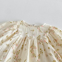 Ensemble haut à manches longues et short bouffant pour bébé fille, imprimé floral mignon, tenue pour enfants de style coréen, automne