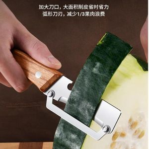 Nuevo pelador con mango de madera, pelador de calabaza de acero inoxidable, pelador de frutas multifuncional de calidad para cocina, pelador de calabaza, totalmente de acero - Product Image 2