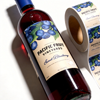 Étiquette autocollante personnalisée de luxe pour vin, en papier synthétique texturé, gaufrée à l'or, imperméable, réutilisable et durable