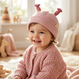 RongGuang mayorista fabricante Otoño <span class=keywords><strong>Invierno</strong></span> personalizado algodón lindo niños bebé sombrero cálido sombrero para actividades al aire libre - Product Image 5