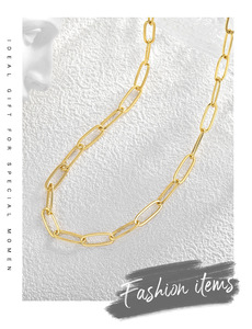 Dainty Brass Link Chain <b>Necklace</b> Gold and Silver Trendy <b>Statement</b> with Layered Style for Party Occasions - Product Image 6