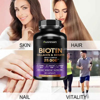 Ausreson OEM Collagen Plus Biotine et Kératine en Capsules Halal – Vitamines et Suppléments pour Cheveux, Peau et Ongles – Capsules de Collagène et Biotine