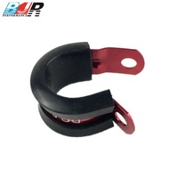 Colliers de serrage en aluminium poli BJR avec coussinets en caoutchouc (pouces) pour conduite de carburant de course automobile