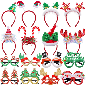 Serre-têtes, diadèmes <span class=keywords><strong>et</strong></span> lunettes de Noël pour enfants : cerf, renne, bonhomme de neige, Père Noël – Accessoires <span class=keywords><strong>photo</strong></span> pour décorations de fête de Noël joyeuse - Product Image 1