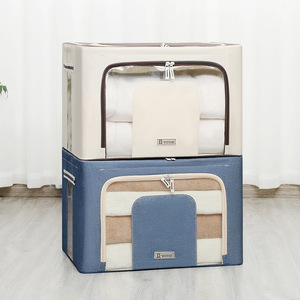 Contenitore pieghevole porta vestiti scatola Oxford rivestito in tessuto pieghevole contenitore impilabile <span class=keywords><strong>Organizer</strong></span> <span class=keywords><strong>armadio</strong></span> con finestra trasparente - Product Image 4