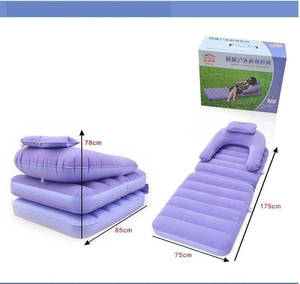 โซฟาเป่าลมพีวีซีแบบพกพา หนานุ่ม พร้อมที่เก็บของ สำหรับพักผ่อนวันหยุดพักผ่อน แคมป์ปิ้ง หรือใช้เป็นเตียงนอน - Product Image 4