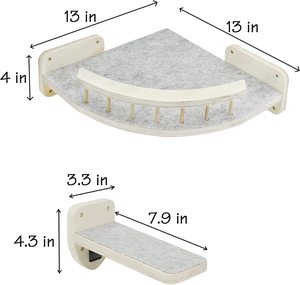 Mèo Tường Kệ 3 Bước Leo Núi Kệ Perches Hộp 3 Hội Đồng Quản Trị + 1 Giường Nghỉ ngơi Tùy Chỉnh Mèo Kệ Mèo Tường - Product Image 6