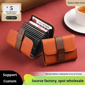 Porte-cartes et permis de conduire vintage en PU pour femme, grande capacité, multi-fentes, best-seller transfrontalier - Product Image 2