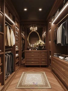 <span class=keywords><strong>Armoire</strong></span> Modulaire Sur Mesure en <span class=keywords><strong>Noyer</strong></span>, Style Traditionnel, pour Projet de Villa – Luxe Intégré et Confort Optimal - Product Image 2