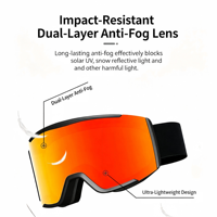 Lunettes de ski légères, résistantes aux chocs, anti-buée UV400, double couche, ventilation bidirectionnelle, compatibles OTG, vente en gros