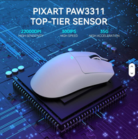 Mouse Gaming Nirkabel RGB Attack Shark X11 Putih Ringan 22K DPI Sensor Optik PAW3311 5 Tombol yang Dapat Diprogram
