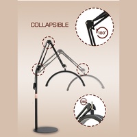 Logo personnalisé 16 pouces réglable demi-lune lumière LED 20W salon lampe à cils support pour téléphone haute blanc demi-lune lumière à distance 20V alimentation