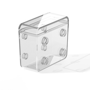 Transparent <b>Cable</b> Storage Box Rectangle With Detachable Lid Desktop Organizer For <b>Charging</b> <b>Cables</b> Foldable Design - Product Image 5