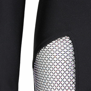 Produttore di abbigliamento donna Fast Fashion Low Moq <span class=keywords><strong>elegante</strong></span> <span class=keywords><strong>tuta</strong></span> <span class=keywords><strong>nera</strong></span> monospalla manica lunga in Mesh svasata - Product Image 6