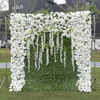 KCFW-210 Bruiloft Decoratie Decoratieve Bloemen Levert Kunstmatige Groothandel Panel Achtergrond Groen Bloem Muur