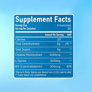 Gummies de créatine monohydrate végétaliennes OEM ODM sous marque privée 5000mg Myrtille 120 unités Sans sucre Halal Nutrition Sportive Bonbons Gommeux - Product Image 3